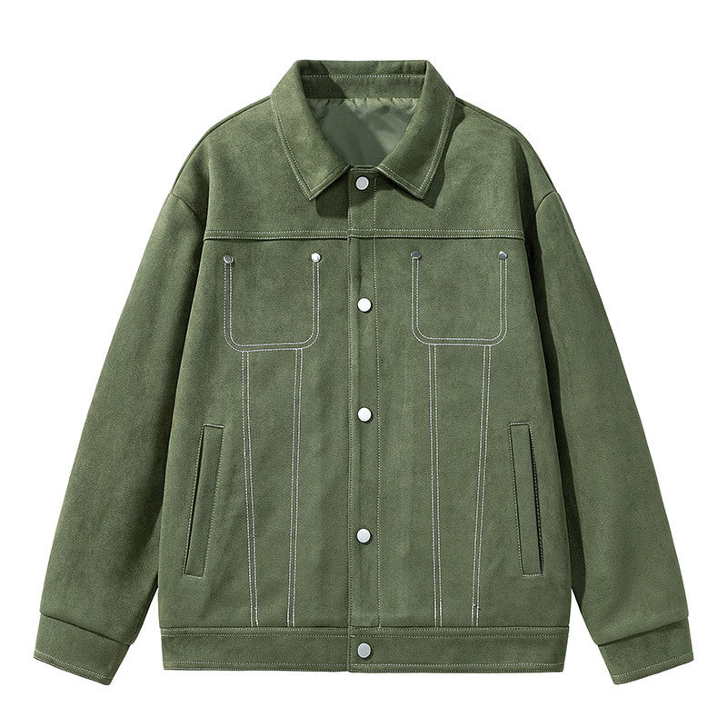 Herren Modische Wildlederjacke mit praktischen Taschen Shop Nory