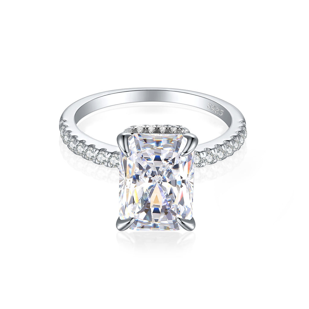Damen eleganter Ring mit tropfenförmigem Aquamarin und funkelndem Zirkonia-Besatz Shop Nory