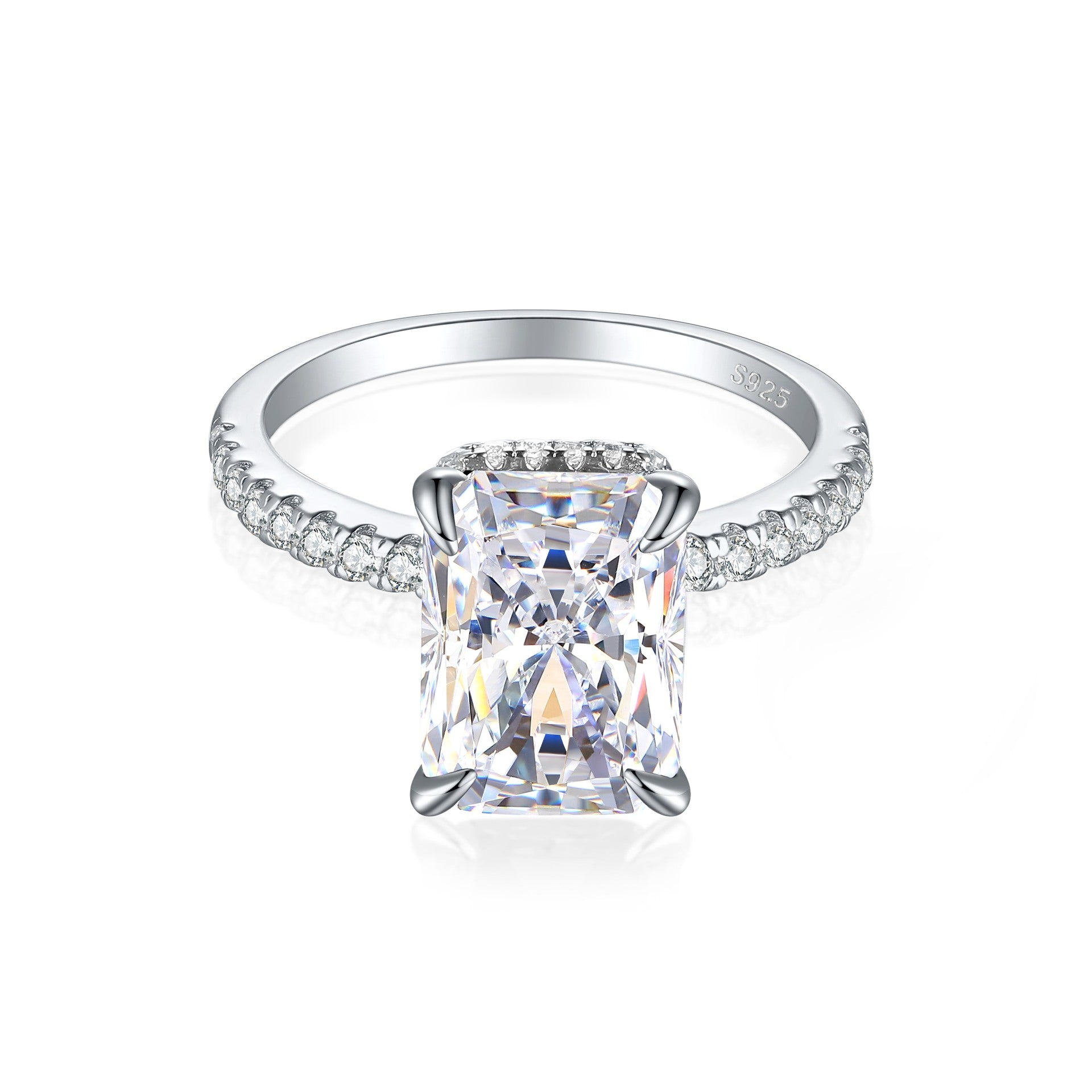 Damen eleganter Ring mit tropfenförmigem Aquamarin und funkelndem Zirkonia-Besatz Shop Nory