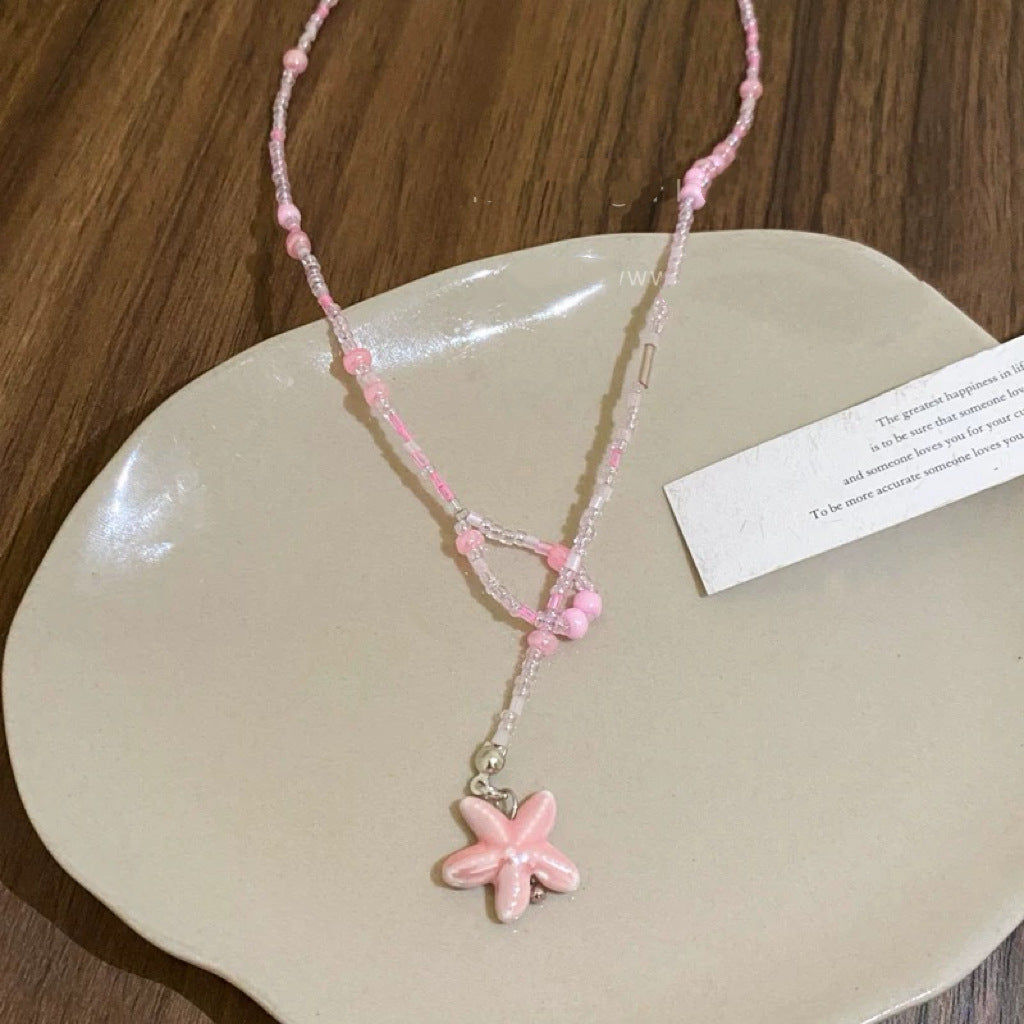 Damen Kette mit handgefertigtem Blumenanhänger Shop Nory
