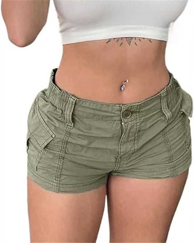 Damen bequeme Cargo-Shorts mit elastischem Bund und praktischen Taschen