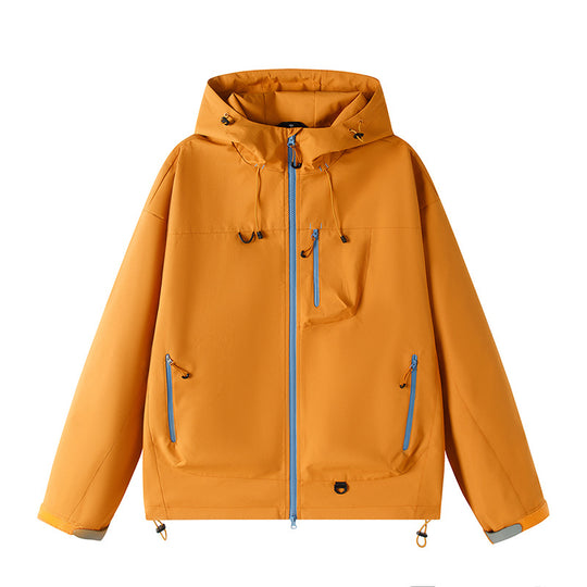 Herren Leichte Tech-Softshelljacke mit Kapuze, verstellbarem Saum und Kontrast-Reißverschlüssen Shop Nory