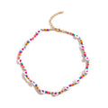 Damen farbenfrohe und verspielte Halskette mit Perlen Shop Nory