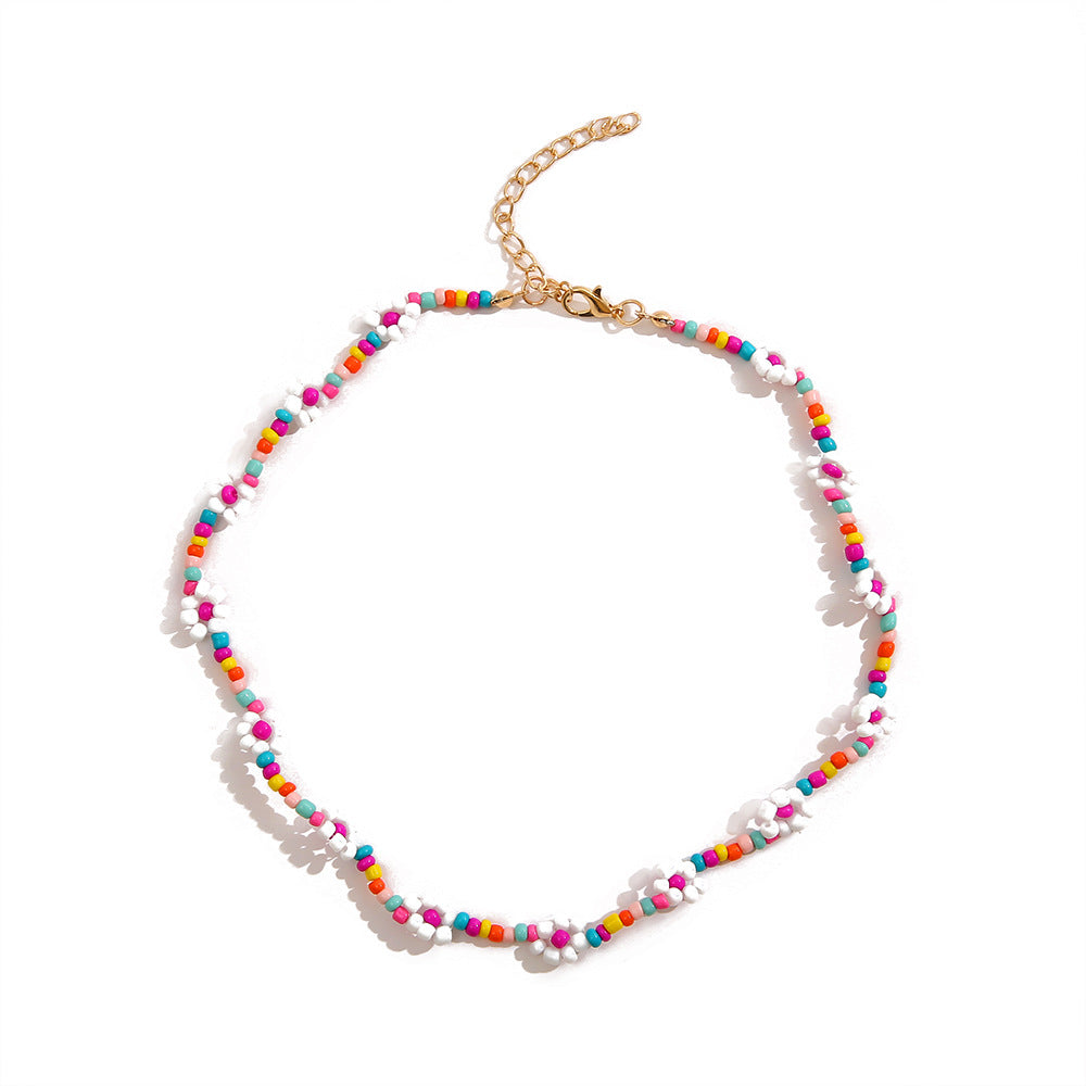 Damen farbenfrohe und verspielte Halskette mit Perlen Shop Nory