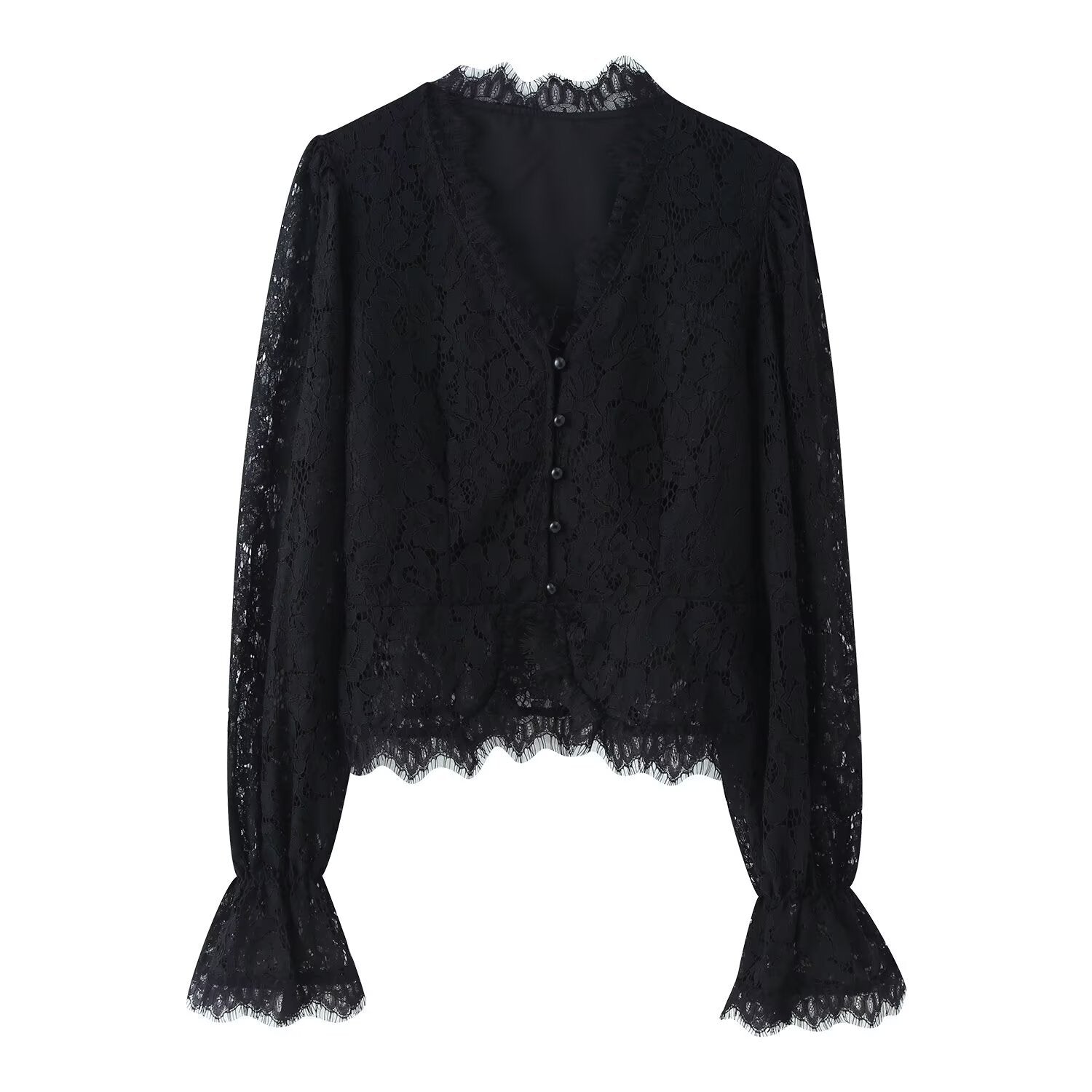 Damen Spitzenblusen- und Rock-Set Shopnory