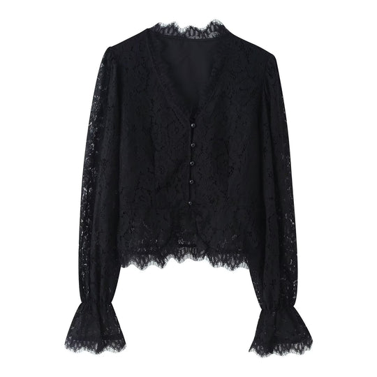 Damen Spitzenblusen- und Rock-Set Shopnory