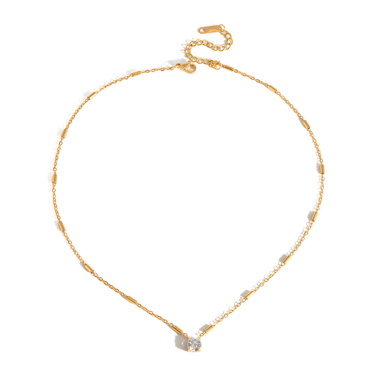 Damen Halskette mit funkelndem Zirkon-Anhänger und wasserfestem Design Shop Nory
