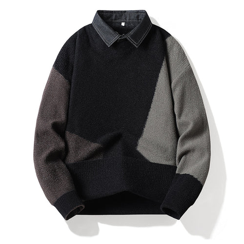 Herren Modischer Strickpullover mit Hemdkragen Shop Nory