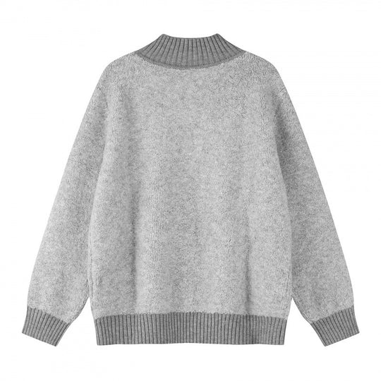 Unisex Boxy-Strickpullover mit Henley-Knopfleiste und hochgezogenem Rippkragen Shop Nory