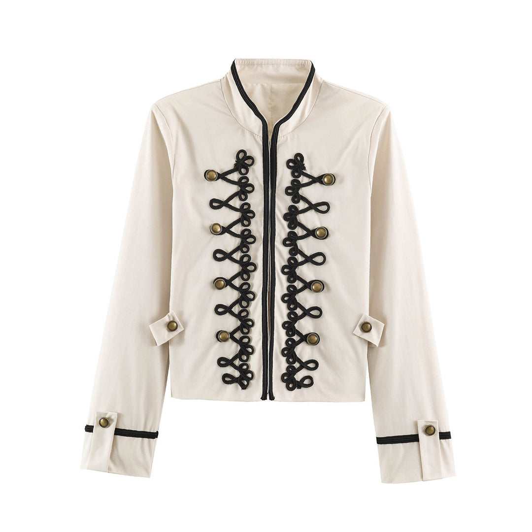 Damen Cropped Jacke im Matrosen‑Militär‑Mix mit Zierkordeln und Messingknöpfen Shop Nory