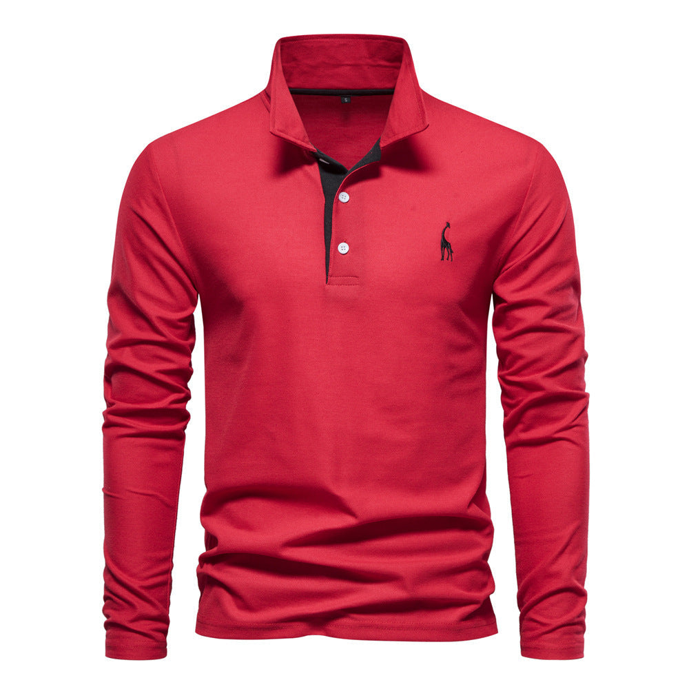 Herren Langarm Poloshirt mit modernem Kragen und atmungsaktiver Baumwollqualität ShopNory