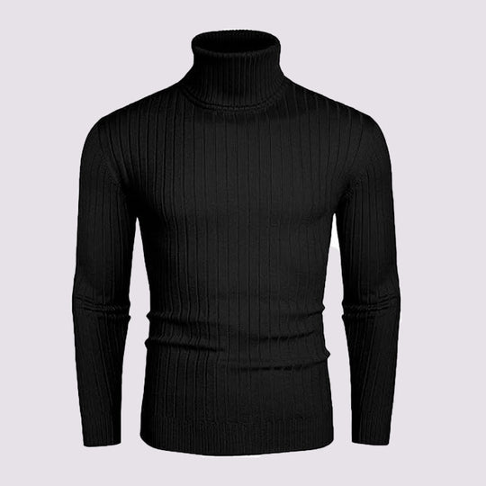 Herren gerippter Rollkragenpullover aus Feinstrick mit taillierter Silhouette Shop Nory
