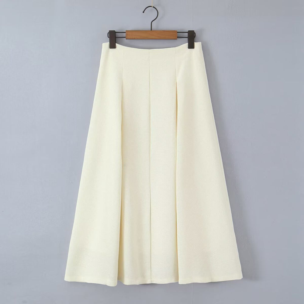 Damen Midirock mit taillierter A-Linie und eingefassten Kellerfalten Shop Nory