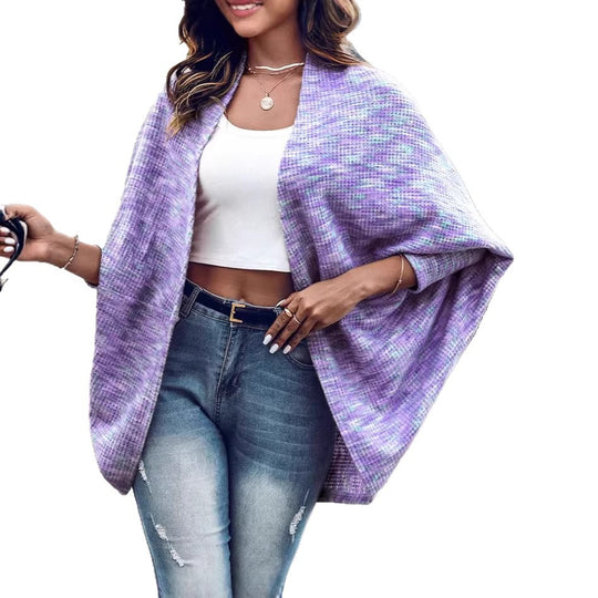 Damen Oversized Strickponcho mit offener Front und Bouclé‑Struktur Shop Nory
