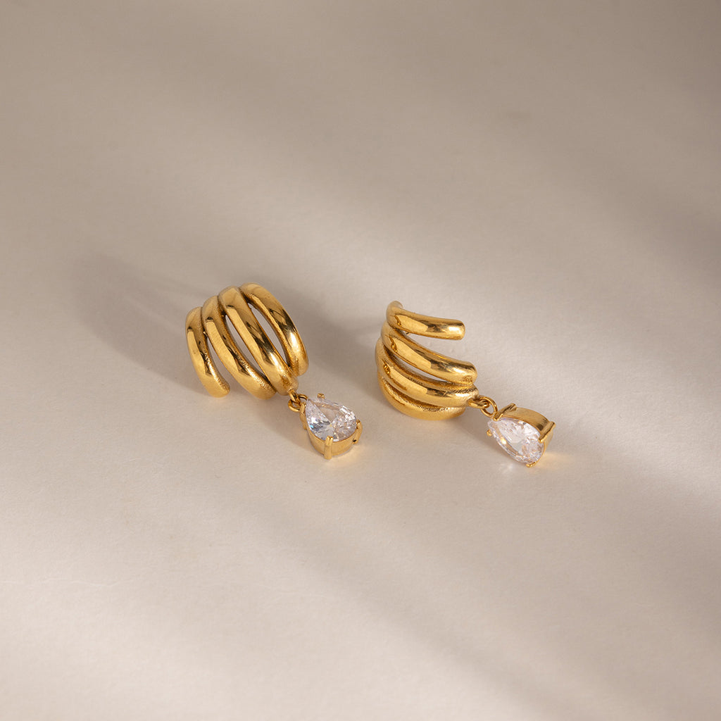Damen Ohrhänger mit exquisite Ohrspiralen und funkelndem Zirkonia Shop Nory