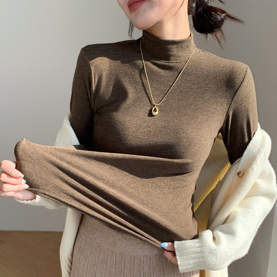 Damen Elegantes Langarmshirt mit hohem Kragen Shop Nory