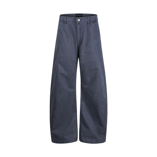 Damen weite knöchellange Hose mit hoher Taille aus Baumwoll-Denim Shop Nory