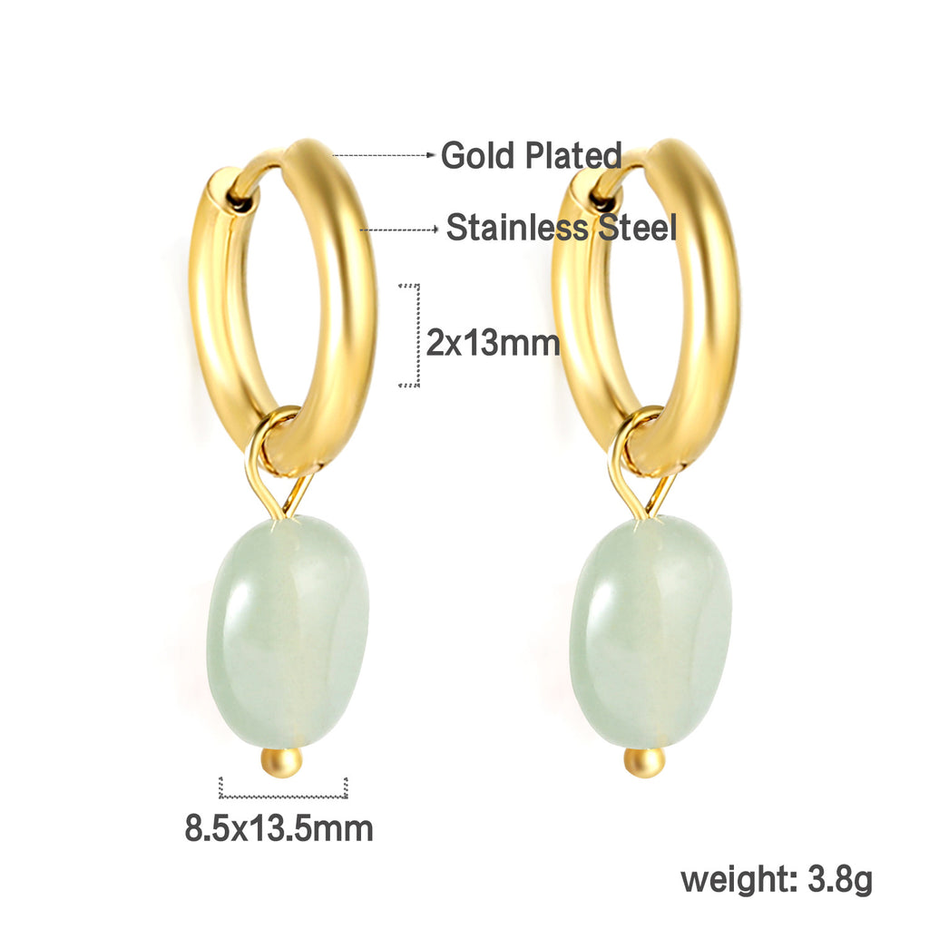 Damen Ohrstecker mit herzförmigem Anhänger aus goldplattiertem Edelstahl Shop Nory