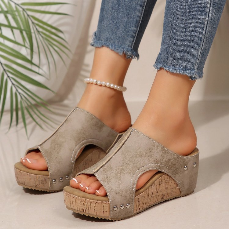 Damen Wedge-Sandalen mit komfortabler Fußbett und elegante Riemen