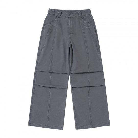 Damen weite Cargo‑Hose mit Stufennaht, hoher Taille und breitem Bein Shop Nory
