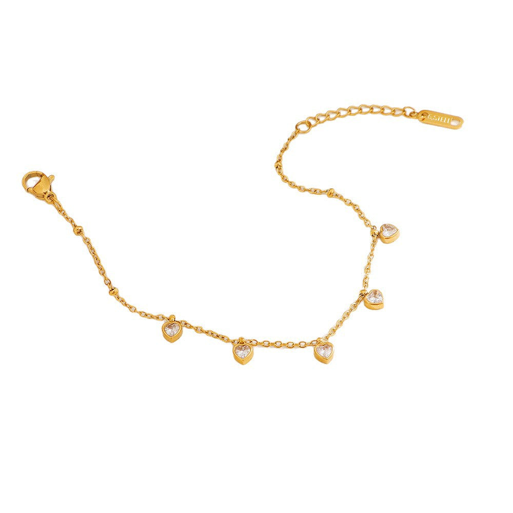Damen Herzförmiger Charm Verstellbares Armband Shop Nory