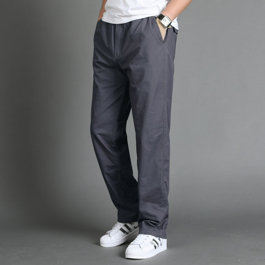 Herren Lässige Canvas-Chinohose mit elastischem Tunnelzugbund, aufgesetzten Taschen & geradem Bein Shop Nory