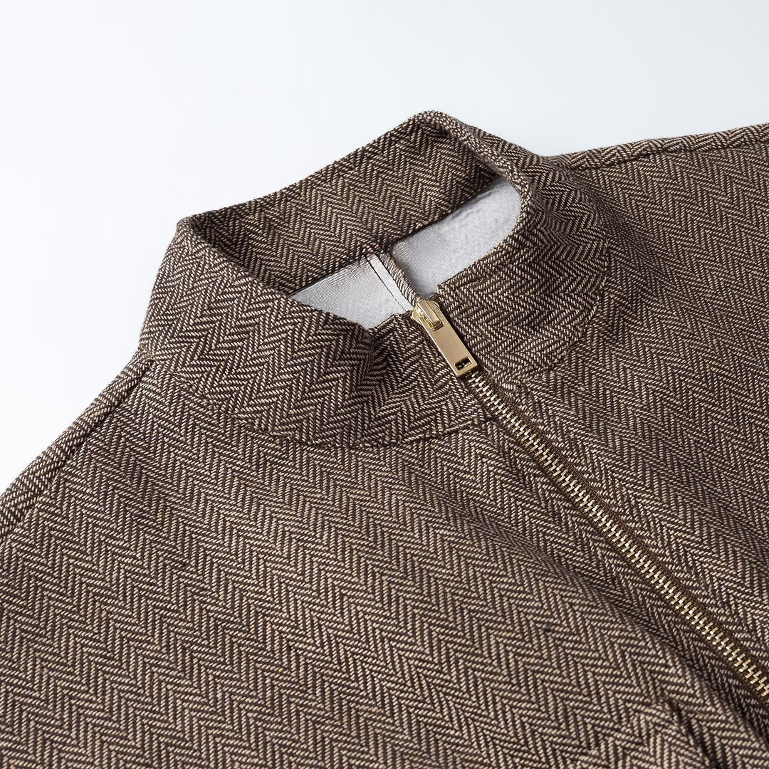 Damen Kurzärmelige Taillierte Übergangsjacke mit Reißverschluss, Tunnelzug und aufgesetzten Brusttaschen Shop Nory