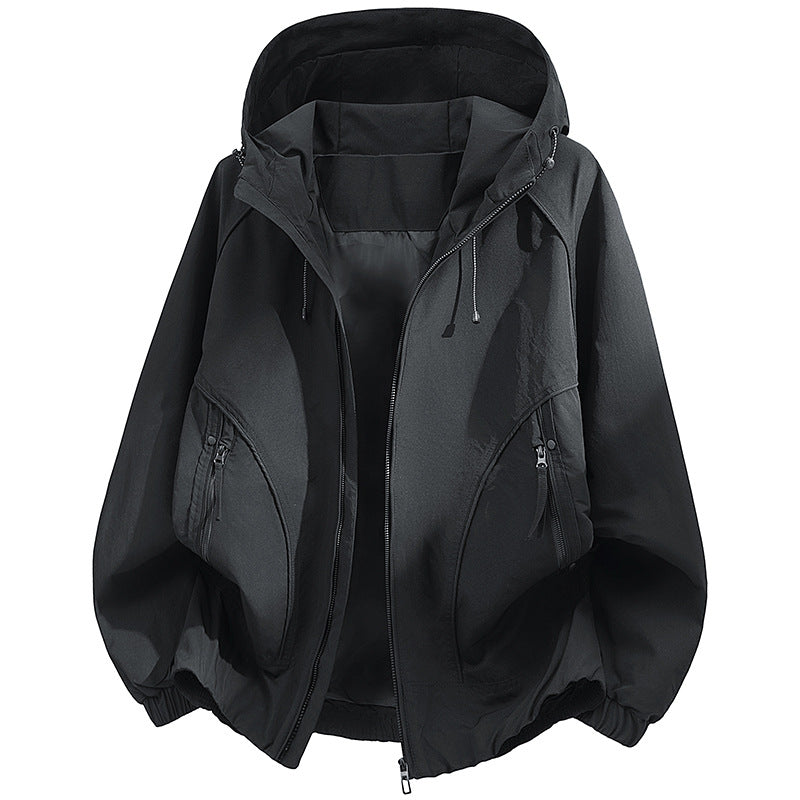 Herren Kapuzen-Utility-Softshelljacke mit Oversize-Schnitt, Reißverschlusstaschen und elastischem Saum Shop Nory