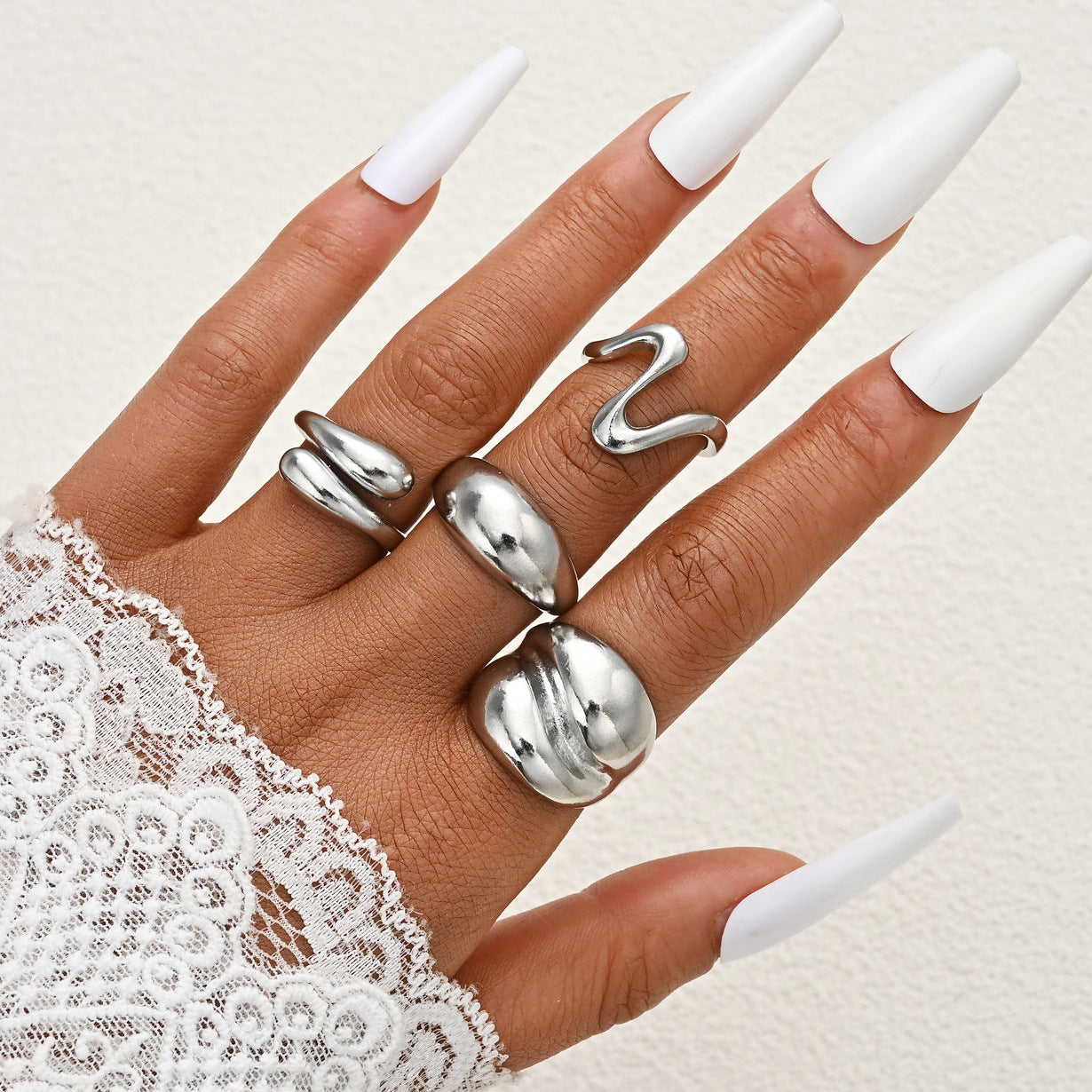Damen Ring-Set aus geschwungenen und eleganten Designs Shop Nory