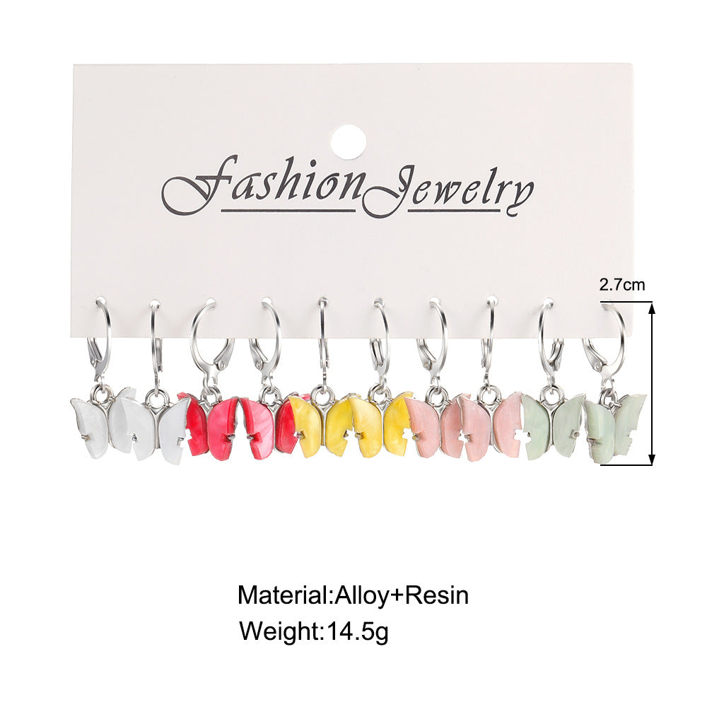 Damen Ohrringe-Set mit verschiedenen Schmetterlingsdesigns Shop Nory