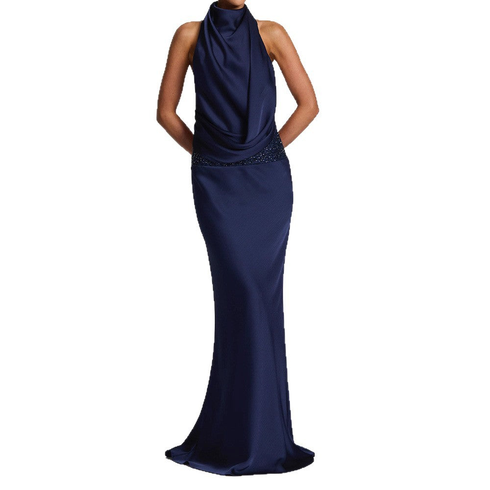 Damen Elegantes Hochzeitskleid mit schimmerndem Taillenband Shopnory