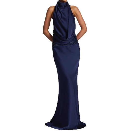 Damen Elegantes Hochzeitskleid mit schimmerndem Taillenband Shopnory