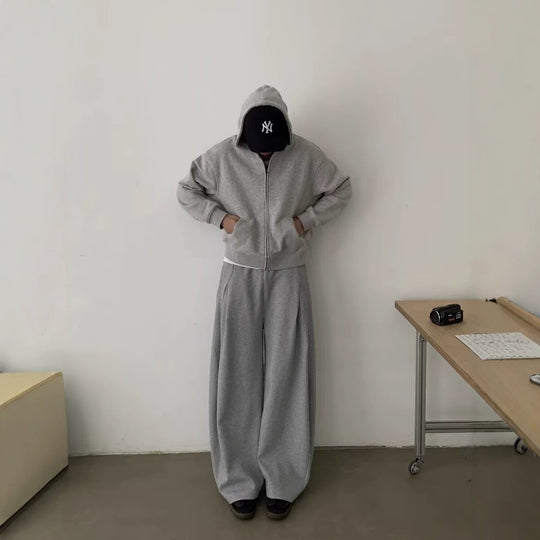 Damen Modisches Oversized Hoodie und Weitbein-Hosen Set Shop Nory