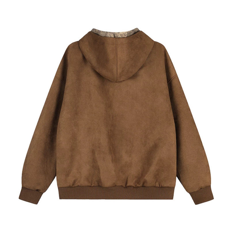 Damen Kapuzen-Zipjacke aus Veloursimitat mit Teddyfutter und gerippten Bündchen Shop Nory