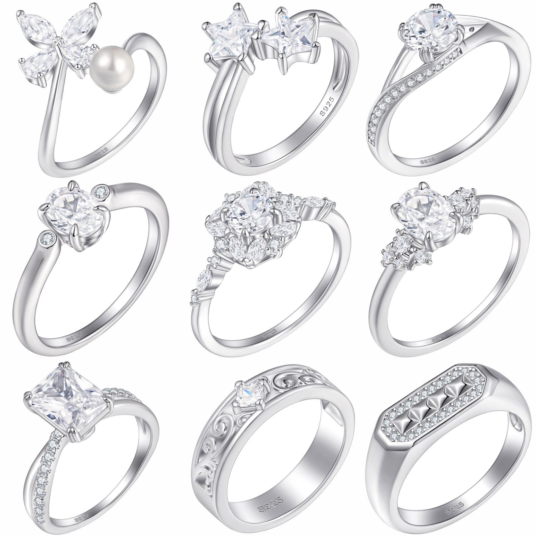 Damen eleganter Verlobungsring mit ovalem Design und funkelnden Zirkonia Shop Nory