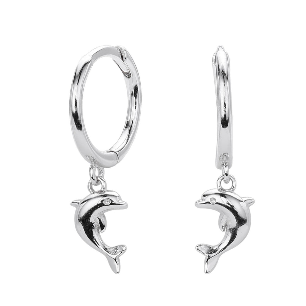 Damen Ohrhänger mit niedlichem Delfin-Anhänger aus hochwertigem 925 Sterling Silber Shop Nory