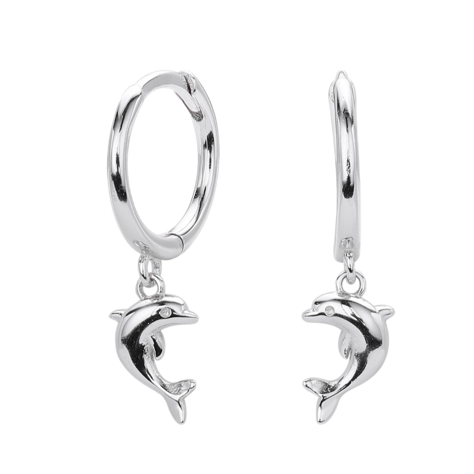 Damen Ohrhänger mit niedlichem Delfin-Anhänger aus hochwertigem 925 Sterling Silber Shop Nory