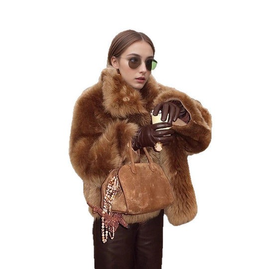 Damen Kurzjacke im Teddy‑Style mit voluminösem Schalkragen und soften Faux‑Fur‑Textur Shop Nory