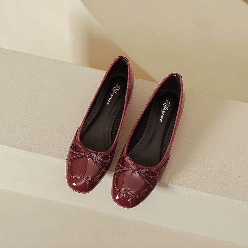 Damen elegante Ballerinas mit dekorativem Schleifendetail