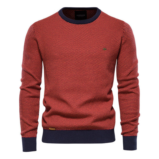 Herren Strickpullover im modernen Wabenmuster mit angenehmem Tragegefühl