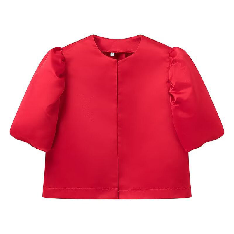 Damen stilvolle Bluse mit puffärmeln
