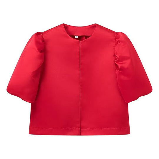 Damen stilvolle Bluse mit puffärmeln
