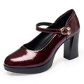 Damen Mary Jane Pumps mit Riemchen und elegantem Blockabsatz
