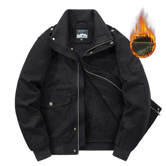 Herren Thermo-Field-Bomberjacke mit Teddyfutter, Stehkragen und Utility-Taschen Shop Nory