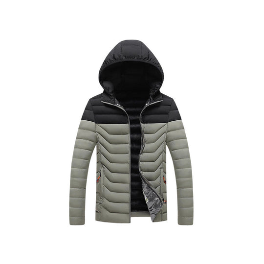 Herren Ultraleichte gesteppte Kapuzenjacke mit Chevron-Steppung, winddichter Außenlage und Thermofutter Shop Nory