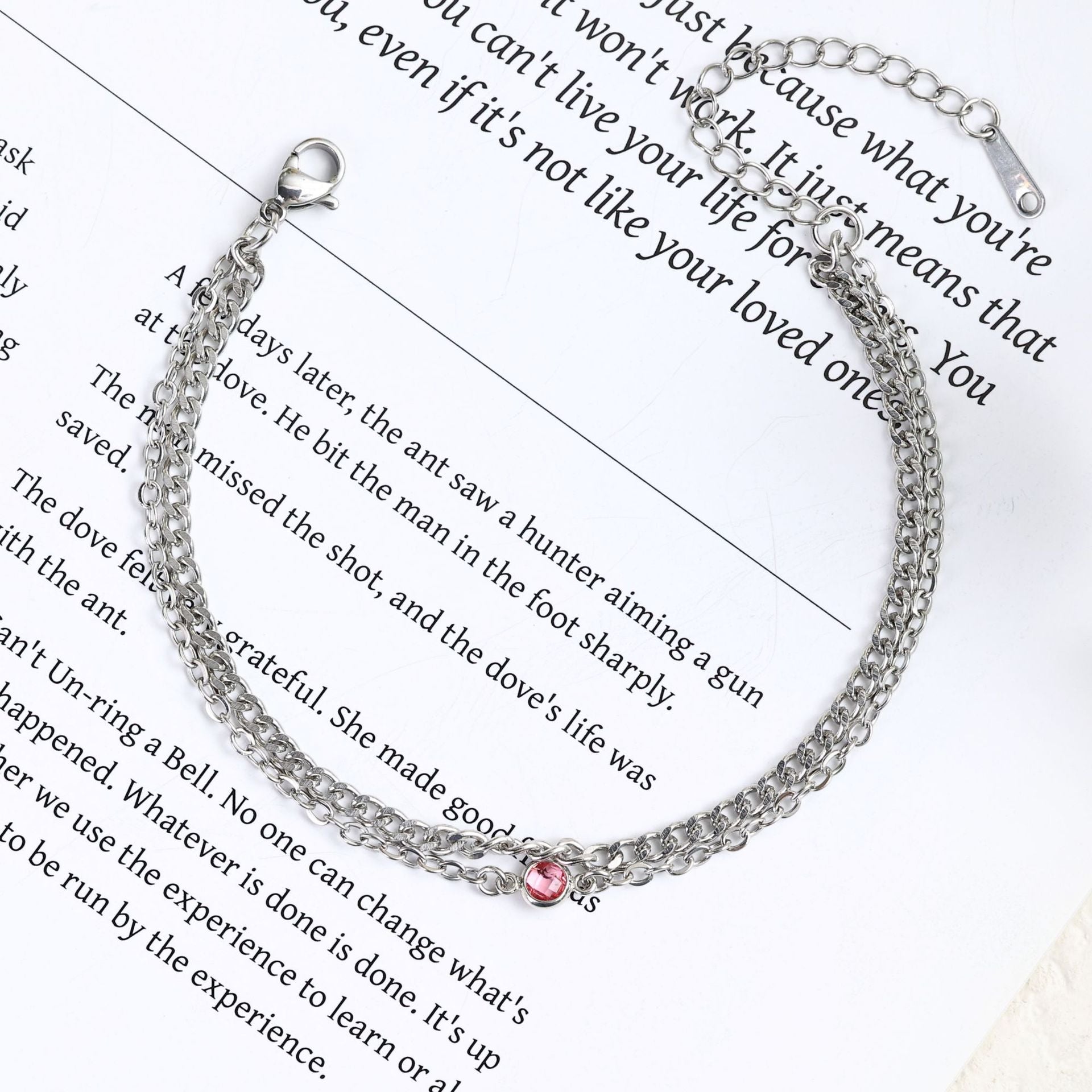 Damen Elegante Doppelreihe Armband mit funkelndem Kristall Shop Nory
