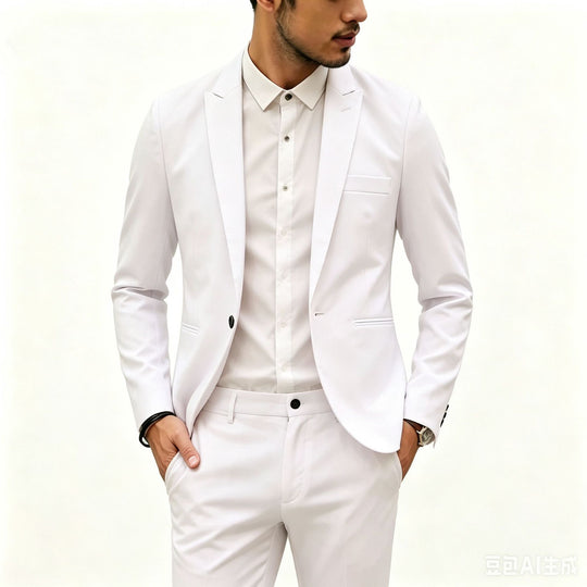 Herren Zweiteiliges Slim‑Fit Anzugset mit schmalem Revers und Stretchgewebe Shop Nory