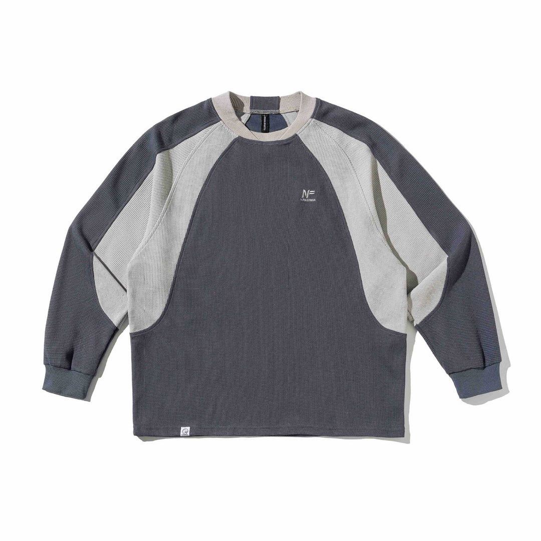 Herren Waffelstruktur-Sweatshirt mit Raglanärmeln und kontrastierenden Einsätzen Shop Nory