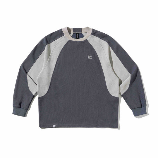 Herren Waffelstruktur-Sweatshirt mit Raglanärmeln und kontrastierenden Einsätzen Shop Nory