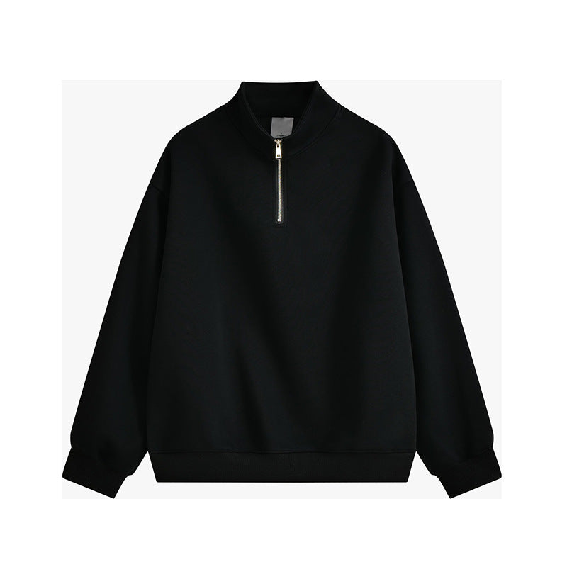 Unisex oversized Halbzip-Sweatshirt mit Stehkragen, Rippbündchen und weichem Fleece-Innenfutter Shop Nory